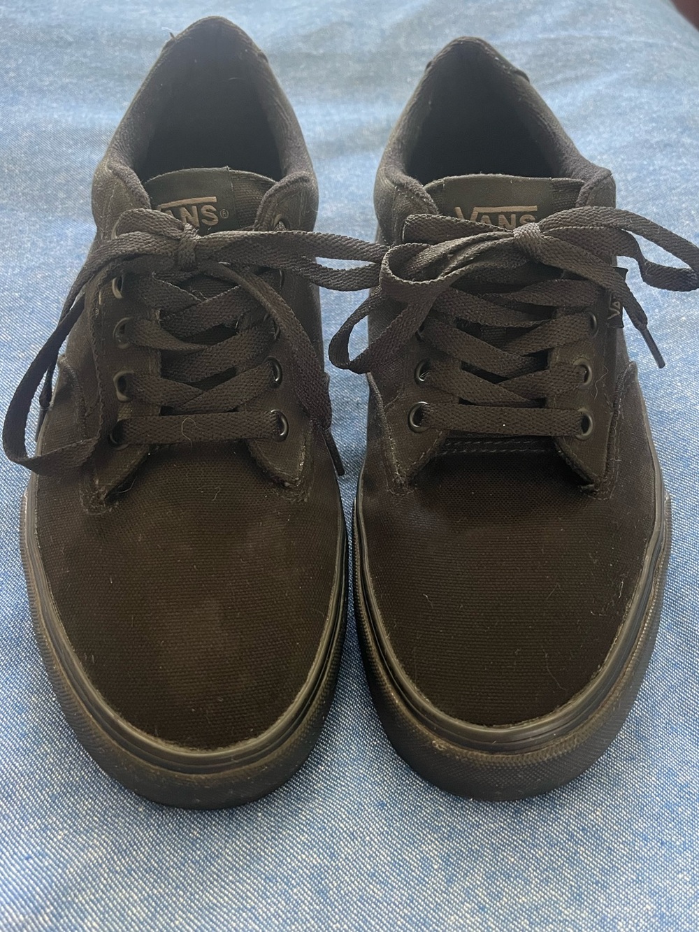 Vans All-Black Canvas Low-Top Sneakers